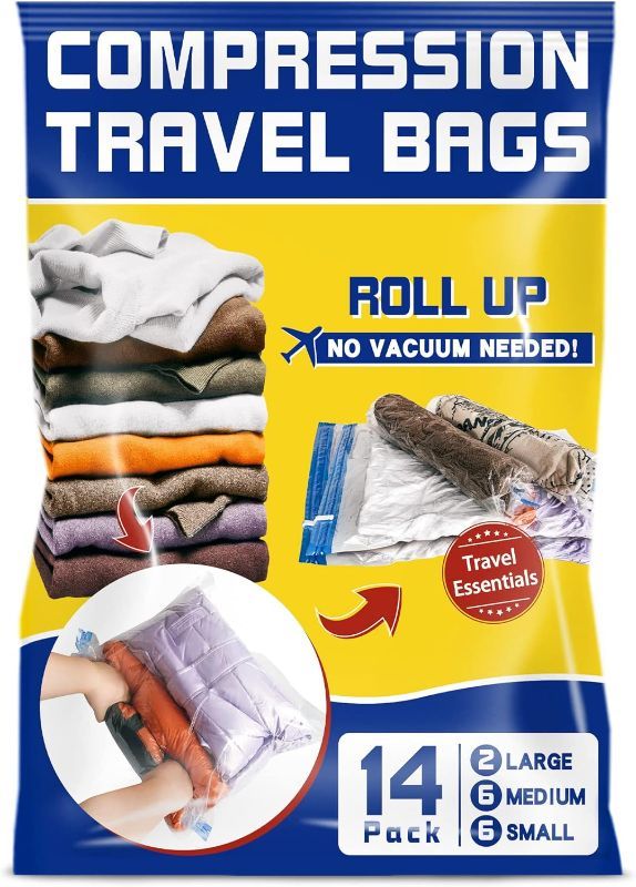 Photo 1 of ** BUNDLE 2 PACK NONREFUNDABLE**
Compression Bags for Travel, (2L+6M+6S) 14-Pack