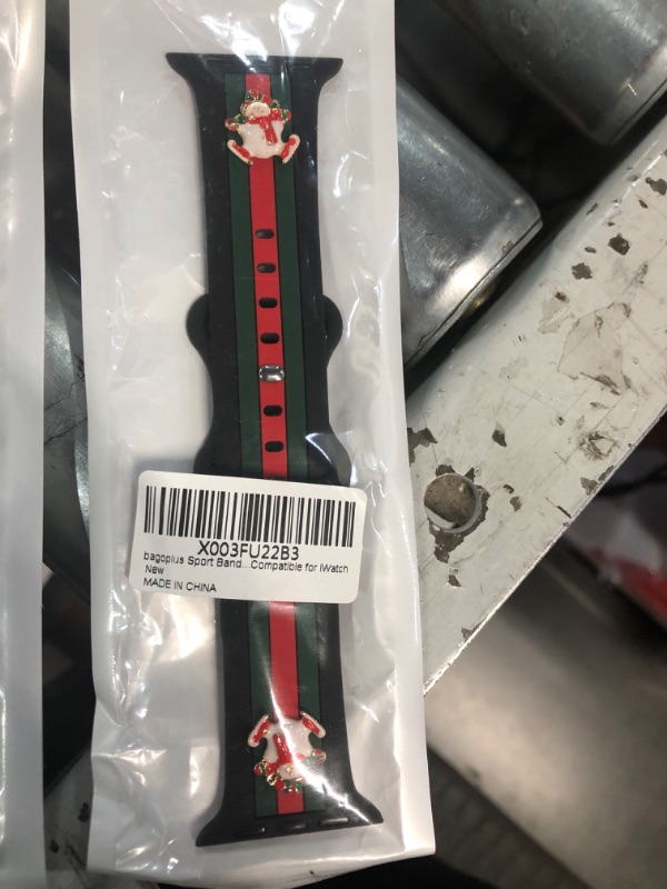 Photo 2 of **BUNDLE 2 PACK - NONREFUNDABLE**
 Apple Watch Band, Black/Green/Red-Snowman 38mm/40mm/41mm