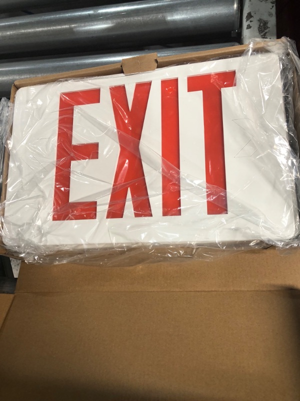Photo 1 of Sunco Lighting LED Exit Signs with Emergency Lights, Double Sided, Red 6 Pack (2-Head)