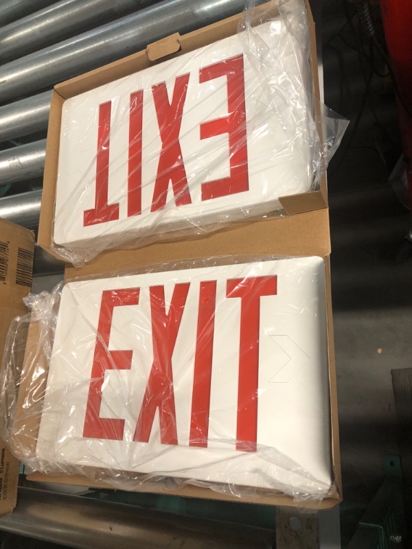 Photo 2 of Sunco Lighting LED Exit Signs with Emergency Lights, Double Sided, Red 6 Pack (2-Head)