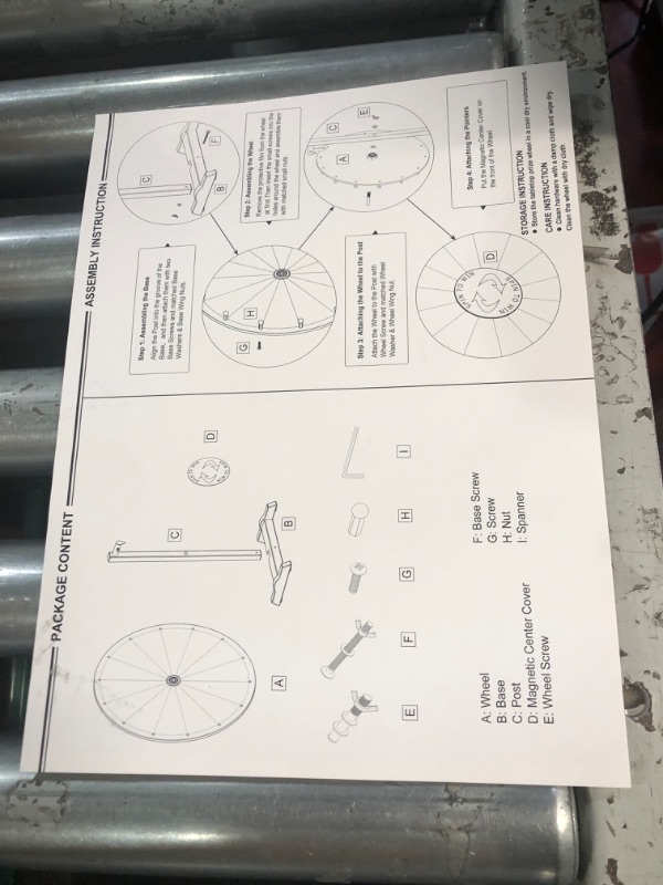 Photo 3 of 18 Inch Heavy Duty Spinning Prize Wheel - 14 Slots with Dry Erase Marker and Eraser 