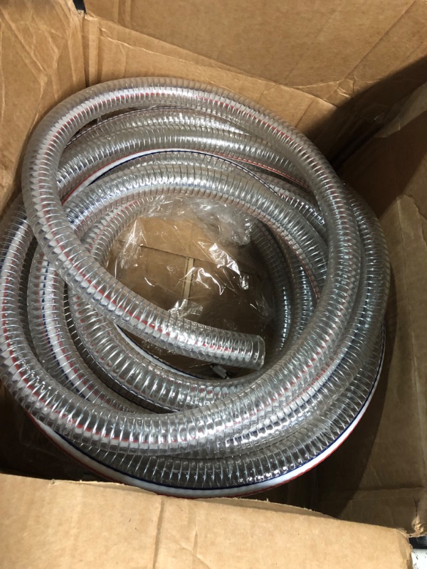 Photo 2 of 1 1/2 Inch ID x 1 3/4 Inch OD Heavy-Duty Steel Wire Suction PVC Flexible Tubing High Pressure UV Chemical Resistant Thick Vinyl Hose Tube, 10FT 1 1/2" ID x 1 3/4" OD 10 ft