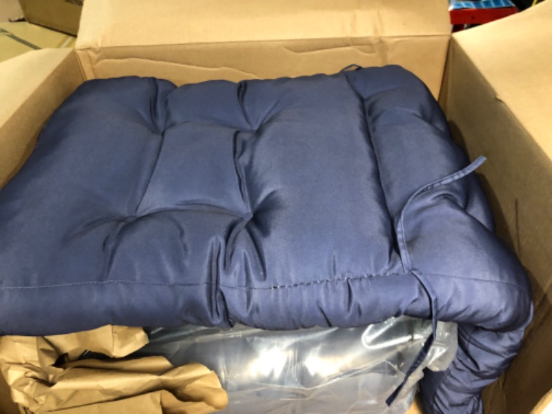 Photo 1 of Hoteam 6 Pack Outdoor High Back Chair Cushion Waterproof Rocking Chair Navy Blue