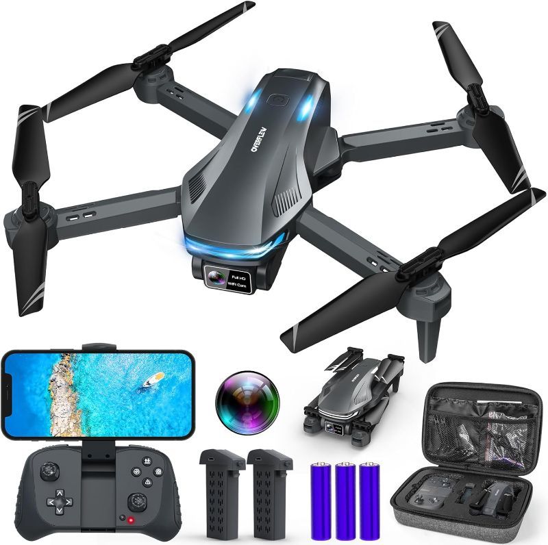 Photo 1 of Drone with Camera for Adults, 90° Adjustable Lens, 3D Flips, 2 Batteries