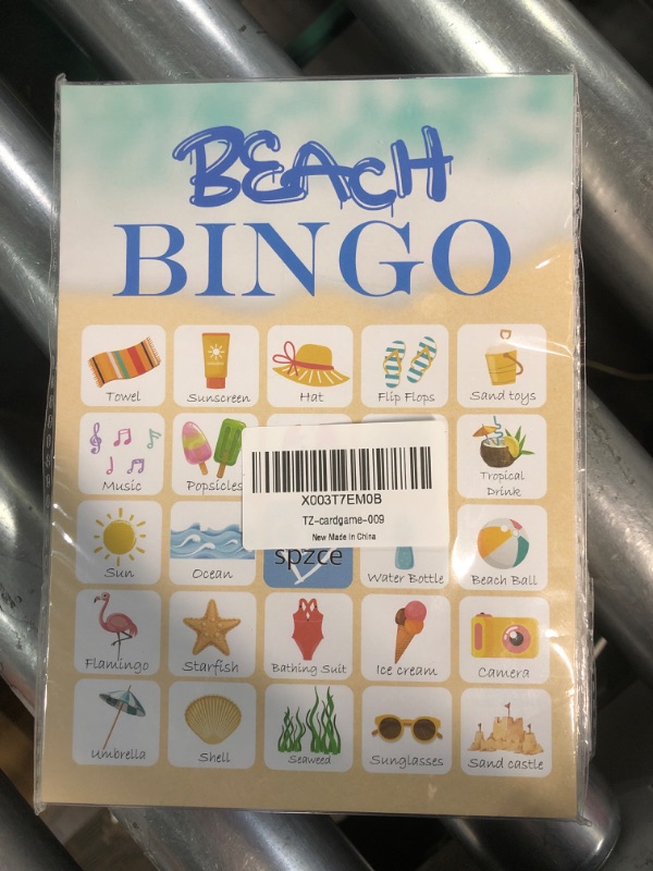 Photo 2 of Beach Bingo Game, 24 Players Bingo Game, for Teenager Summer Beach Party Bridal Shower Birthday Party, Hiking, Trip Family Holiday Party, Reception Activity Supplies - 009 (PACK OF 2)