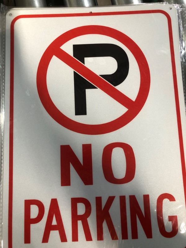 Photo 1 of No Parking Anytime Sign with Arrow,10"x14",0.04 Inch Aluminum,UV Protected No Parking Free Standing Sign for Indoor & Outdoor No Parking Anytime,P1 Pack of 1 No Parking Anytime