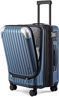 Photo 1 of * Open for inspection* LEVEL8 Grace EXT Carry On Luggage Airline Approved, 20” Expandable Hardside Carry On Suitcase With Wheels, ABS+PC Harshell Spinner Small Luggage with TSA Lock - Blue, 20-Inch Carry-On