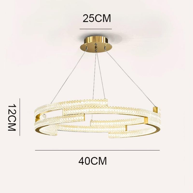 Photo 4 of (READ FULL POST) Modern LED Atmosphere Lights, Bedroom Pendant Light, Ring Aluminum Alloy Hanging Lamp with Embedded Crystal Lampshade, Simple Dining Room Decorative Lighting Suspension Lamps,Ceiling Chandelier
