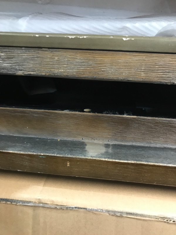 Photo 1 of ***USED - DAMAGED - SCRATCHED - LIKELY MISSING PARTS***
Signature Design by Ashley Johnelle Farmhouse Coffee Table with Weathered Gray Finish, Gray, 40"D x 54"W x 17.75"H, 105 Pounds
