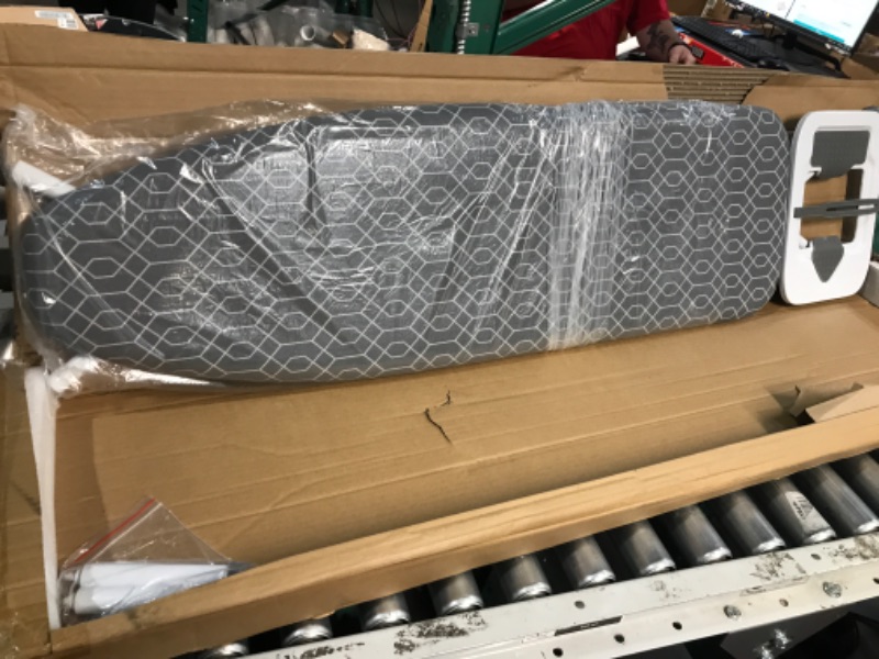 Photo 1 of APEXCHASER Ironing Board, Heat Resistant Cover Iron Board with Iron Rest, Ironing Boards with Iron Harness, 7 Adjustable Height, Heavy Duty Metal Legs 13" X 43" Blue