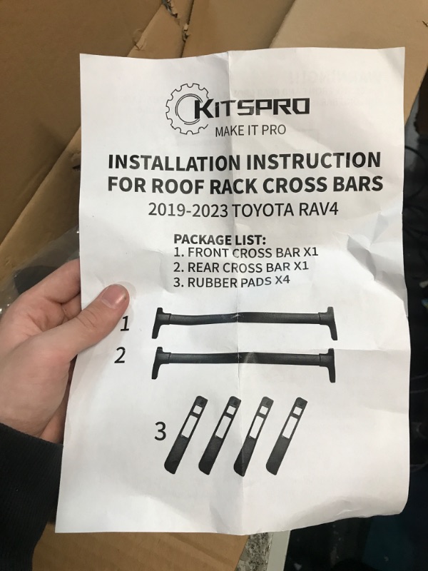 Photo 2 of ***Parts Only***KitsPro 220 LBS Roof Rack Cross Bars for 2019-2023 Toyota RAV4 (Not Fit Adventure/TRD Off-Road Models), Matte Black Heavy Duty Aluminum Cargo Bars (2019-2023 Toyota RAV4) 2021-2023 RAV4