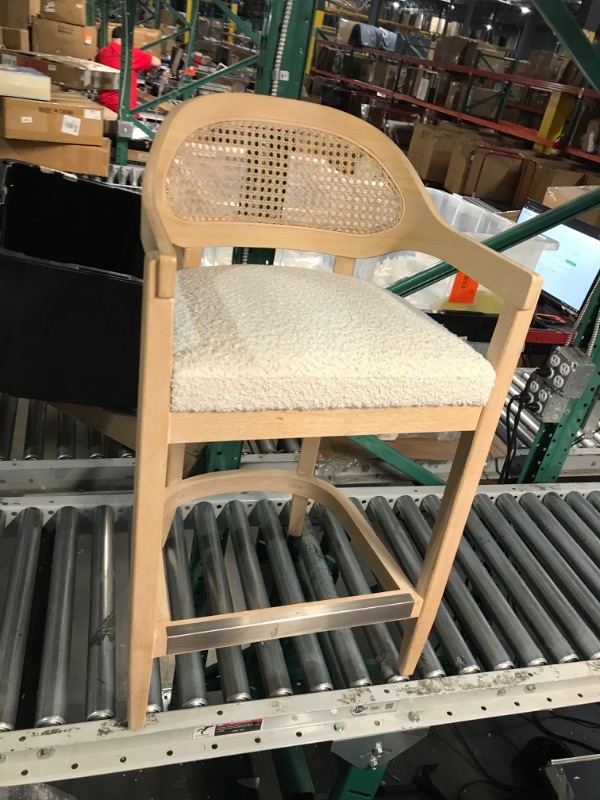 Photo 2 of ***USED - ONLY 1 CHAIR - NO PACKAGING***
Jennifer Taylor Home Americana Mid-Century Modern 26" Cane Back Counter Stool Ivory White