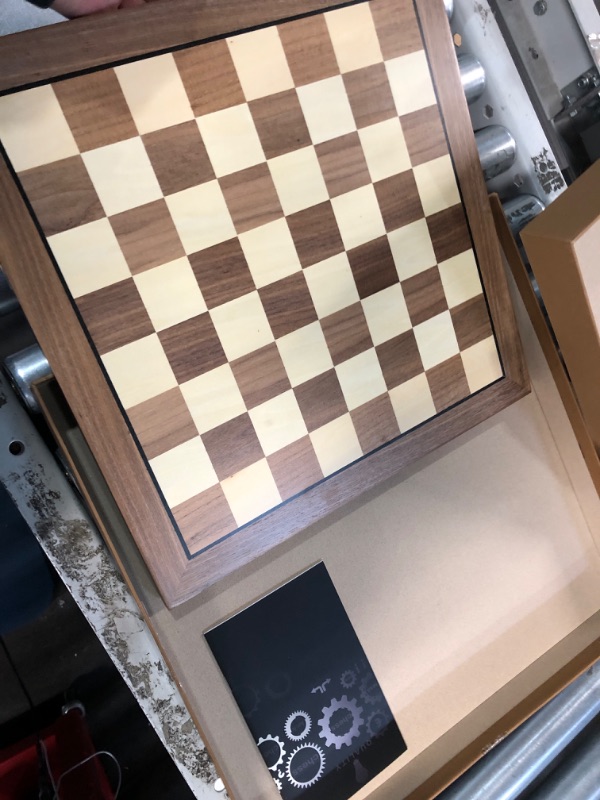 Photo 2 of AMEROUS 15 inches Wooden Chess Board Only, Professional Staunton Tournament Chessboard No Pieces with Gift Package - Chess Rules, Portable Chess Board for Beginners, Kids, Adults