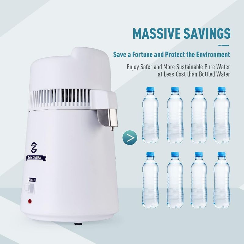 Photo 1 of (READ FULL POST) CO-Z 6L Water Distiller, Larger 1.6 Gal Countertop Home Distillers, Distilling Pure Water Machine for Home Table Desktop, 
