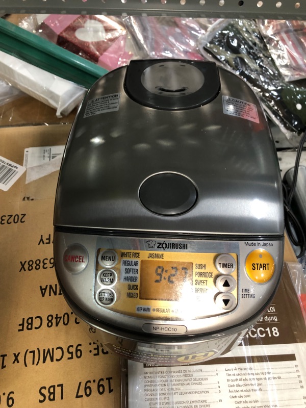 Photo 2 of (READ FULL POST) Zojirushi NP-HCC10XH Induction Heating System Rice Cooker and Warmer, 1 L, Stainless Dark Gray Stainless Dark Gray 1 L