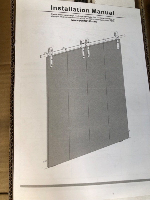 Photo 2 of **MISSING INSTRUCTIONS**
Roymelo 64" Bifold Sliding Barn Door Hardware Track Kit,Side Mounted Black Roller,Smoothly and Quietly,Assembly Easy,Fit Four 15" Bi-Folding 