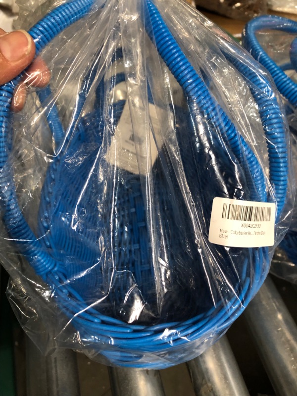 Photo 1 of **STOCK PHOTO ITEM BLUE** Colorbasket Hand Woven Waterproof Wine Bottle Basket, 11.2 X 6.3 X 3.7 InchesBLUE