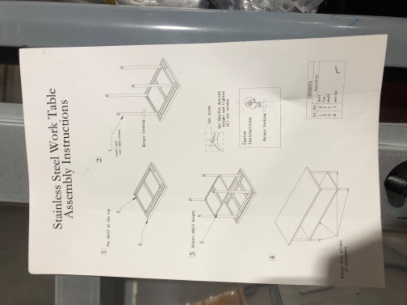 Photo 2 of ***USED - DAMAGED - SEE COMMENTS***
Stainless Steel Table with Wheels 24 x 48 Inches Metal Prep Table with Adjustable Undershelf, Stainless Table for Commercial Kitchen, Outdoor, Restaurant, Hotel & Garage