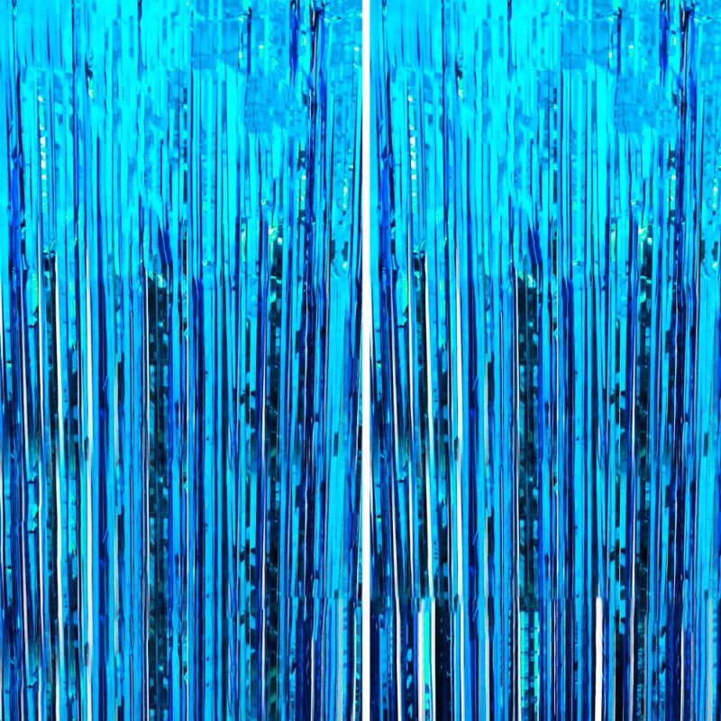 Photo 1 of *NON REFUNDABLE BUNDLE*
Dazzle Bright 2 Pack Backdrop Curtain, 3FT x 8FT Metallic Tinsel Foil Fringe Curtains Photo Booth Background for Baby Shower Party Birthday Wedding Engagement Bridal Shower (Blue) (2pack bundle/4 total curtains)