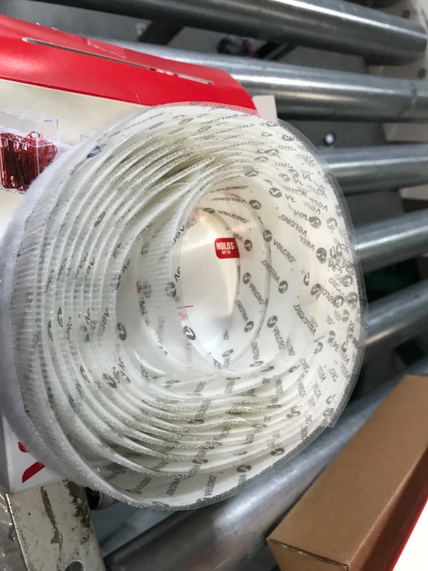 Photo 2 of VELCRO Brand - Sticky Back Hook and Loop Fasteners –– Cut-to-Length Roll | 15ft x 3/4in Tape | White White 15 ft x 3/4 in Tape