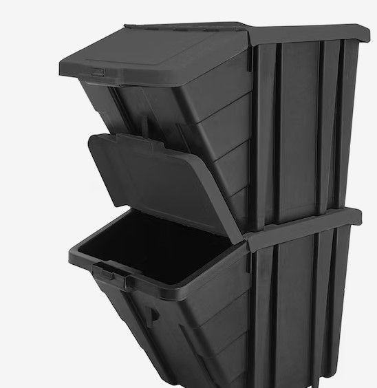 Photo 1 of Project Source Medium 16-Gallons (64-Quart) Black/Black Heavy Duty Tote with Hinged Lid