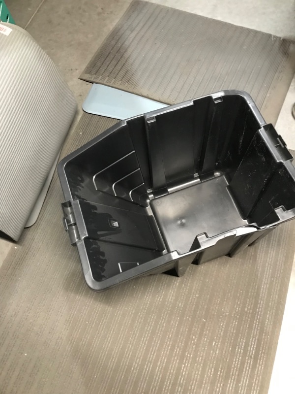 Photo 2 of Project Source Medium 16-Gallons (64-Quart) Black/Black Heavy Duty Tote with Hinged Lid