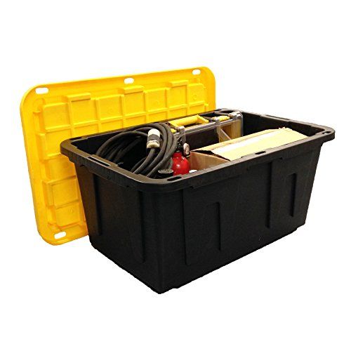 Photo 1 of Project Source Commander Large 27-Gallons (108-Quart) Black Heavy Duty Tote with Standard Snap Lid
