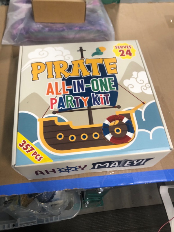 Photo 2 of All-in-One 357 Pc Pirate Party Decorations (Serves 24) Pirate Party Supplies with Plates,