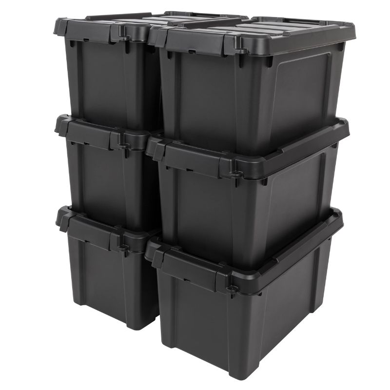 Photo 1 of ***NON-REFUNDABLE PACK OF 2***
 IRIS USA 5 Gallon Heavy-Duty Stackable Storage Tote 5 Gal - 2 Pack