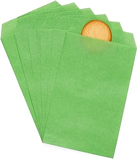 Photo 1 of ***NON-REFUNDABEL PACK OF 2 ***
Mint Green Small Flat Greaseproof Kraft Paper Treat Bags 3x5 for Bakery Cookies Candies (Pack of 100)