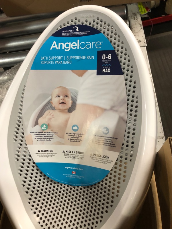Photo 1 of Angelcare Baby Bath Support (Grey) | Ideal for Babies Less than 6 Months Old Grey 1 Count (Pack of 1)