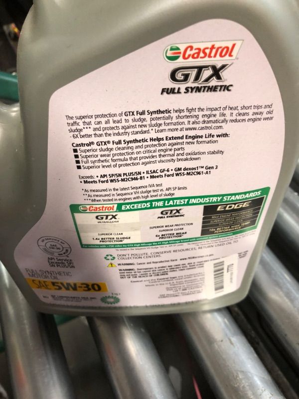 Photo 3 of Castrol GTX Full Synthetic 5W-30 Motor Oil, 5 Quarts 5 Qt (Pack of 1) 5W-30 Oil