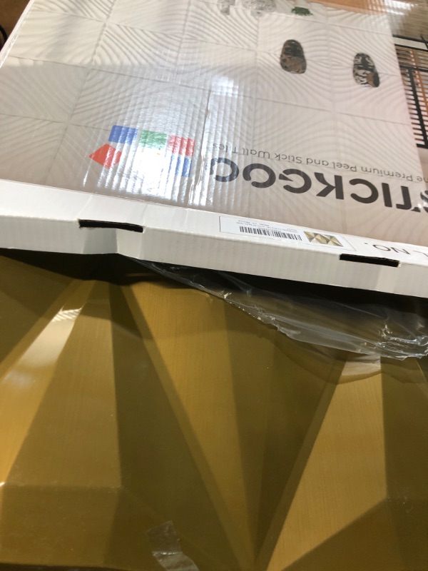 Photo 1 of (Similar to Stock Photo) Gold STICKGOO 12 PCS 3D Wall Panels Peel and Stick, Diamond Design, 19.7" x 19.7", PVC 