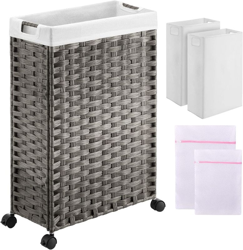 Photo 1 of (Similar to Stock Photo) Greenstell Laundry Hamper with Wheels, 30L Slim Laundry Basket