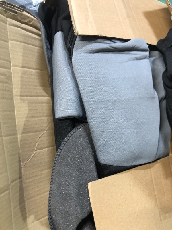 Photo 2 of **DOES NOT INCLUDE BOTH FLOORMATS**  BDK Two-Tone PolyPro Car Seat Covers with Motor Trend Heavy Black & Gray – Interior Covers for Auto Truck Van SUV Black & Grey