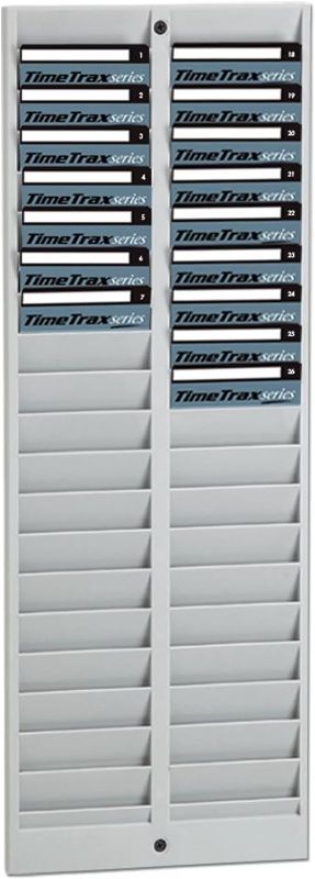 Photo 1 of Pyramid Time Systems Pyramid Badge Rack, 40 Pockets, 8-1/4 x 1/2 x 22-1/2 Inches, Gray (PTI5004SP) 40 slot