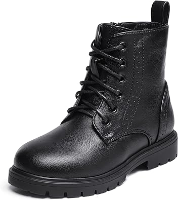 Photo 1 of DREAM PAIRS Boys Girls Lace-up Combat Ankle Work Boots with Side Zipper(Little Kid/Big Kid)