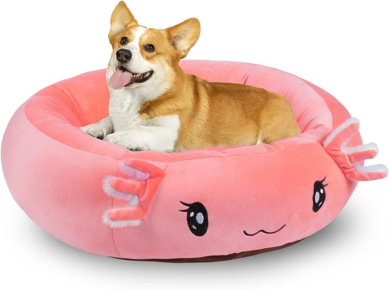 Photo 1 of 
26" Pink Axolotl Pet Bed, Calming Dog & Cat Plush Bed