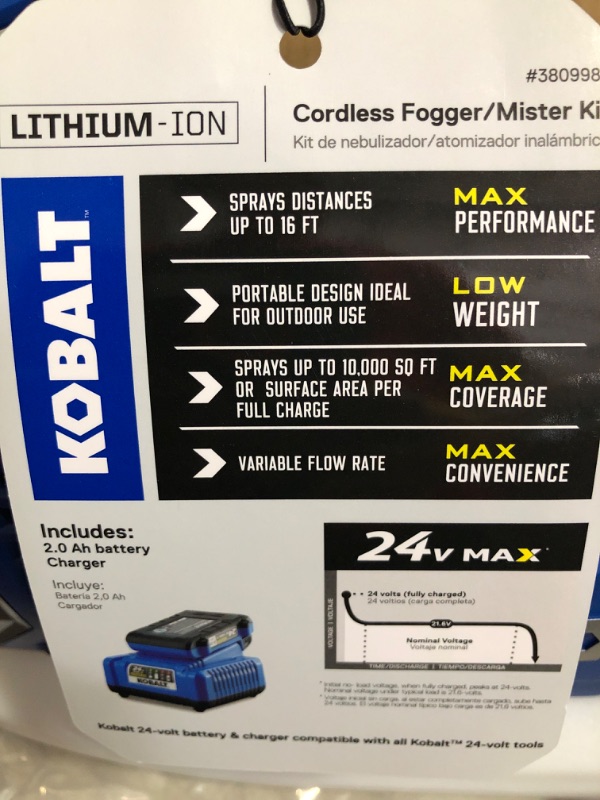 Photo 6 of Kobalt 0.53-Gallon Plastic 24-Volt Battery Powered Handheld Sprayer