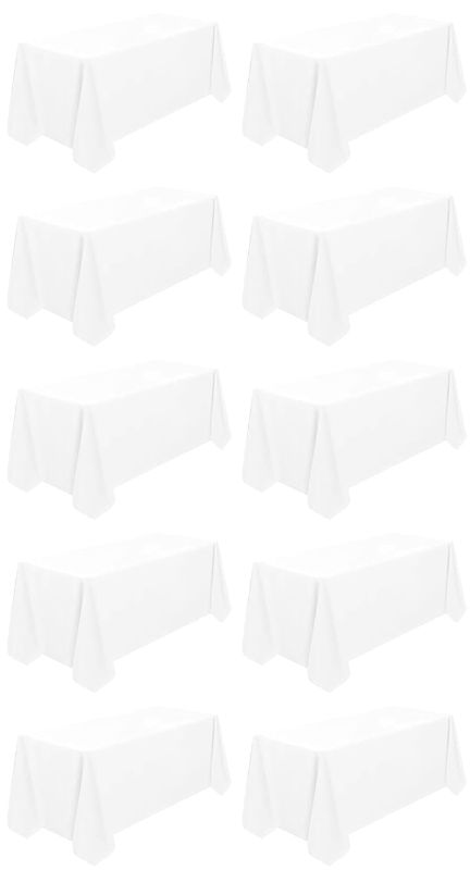 Photo 1 of [READ NOTES]
5 White Tablecloths for 8 Foot Rectangle Tables 90x156 Inch Tablecloth 8ft Table Cloths Polyester 