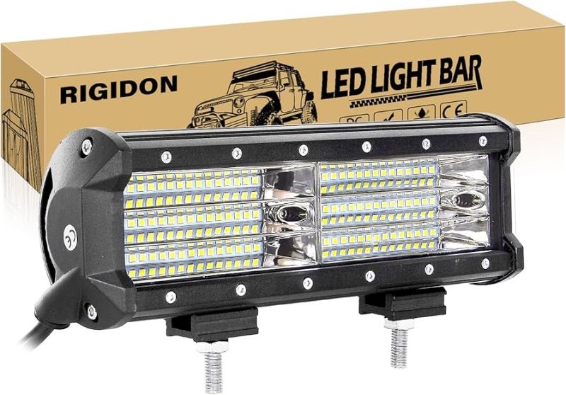 Photo 1 of **USED LIKE NEW**RIGIDON 9Inch 270W Light Bar, Triple Row LED Light Bar Flood Waterproof Driving Boat Off Road LED Work Light 12V 24V for Tractor UTV Truck ATV