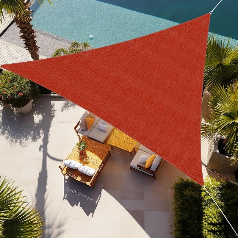 Photo 1 of (READ FULL POST) Shade&Beyond Triangle Sun Shade Sail 12'X12'X17' Permeable Canopy Sand for Patio Garden Yard Deck Pergola (We Make Custom Size) 1 2' X 1 2' X 1 7' 