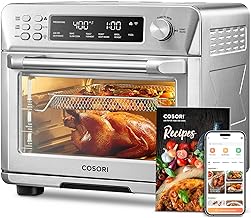 Photo 1 of COSORI Smart 12-in-1 Air Fryer Toaster Oven Combo, Airfryer Convection Oven Countertop, Bake, Roast, Reheat, Broiler, Dehydrate, 75 Recipes & 3 Accessories, 26QT, Silver-Stainless Steel