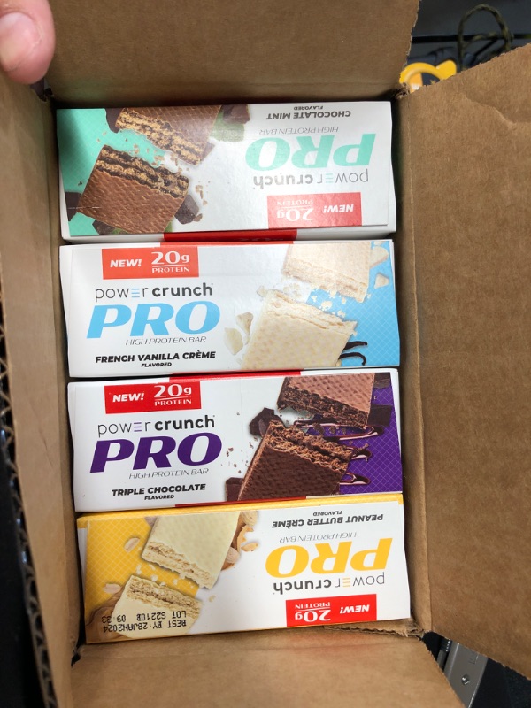 Photo 1 of 01/28 / 2024// Power Crunch Protein Wafer Bars, High Protein Snacks with Delicious Taste, Chocolate Mint, 1.4 Ounce (12 Count)