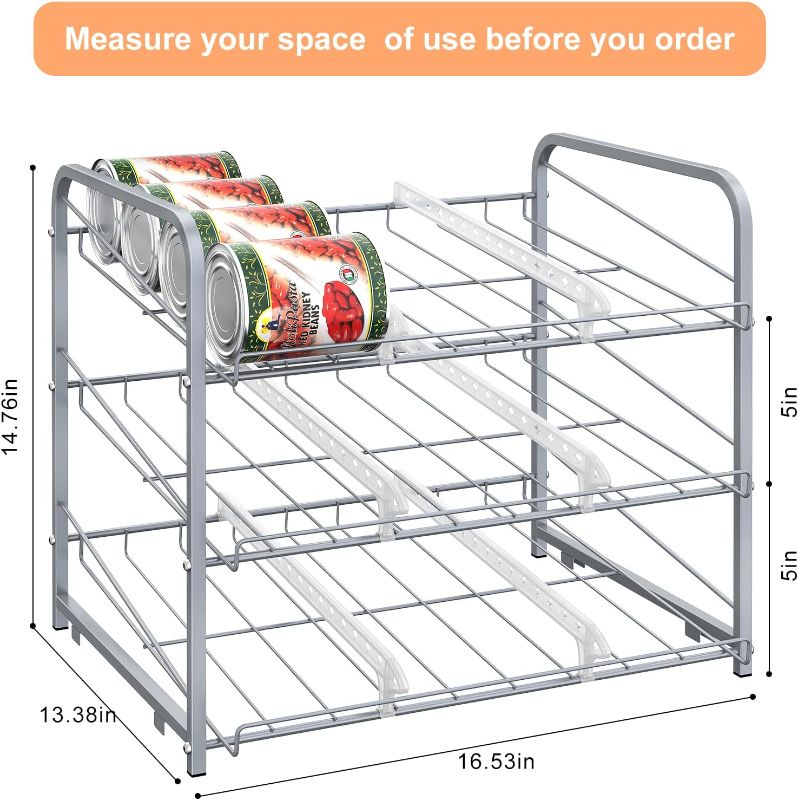 Photo 1 of ***USED - PREVIOUSLY ASSEMBLED - NO PACKAGING***
MOOACE Stackable Can Rack Organizer, 13.38"D x 16.53"W x 14.76"H