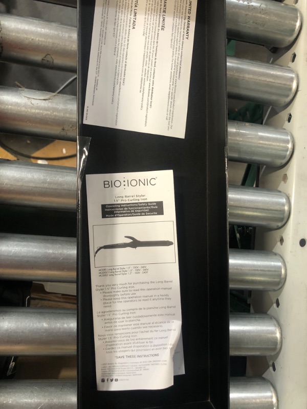 Photo 1 of ***USED - UNABLE TO TEST***
BIO IONIC Long Barrel Styler Curling Iron 1.5" Thick Barrel