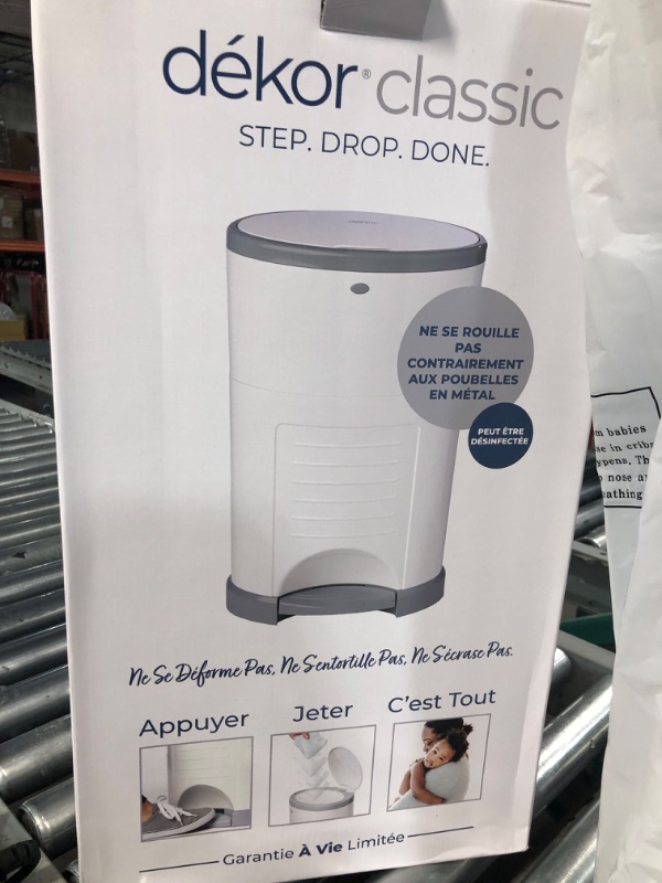 Photo 2 of Dekor Classic Hands-Free Diaper Pail | White | Easiest to Use | Just Step – Drop – Done | Doesn’t Absorb Odors |