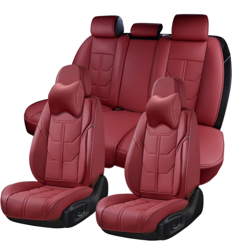 Photo 1 of BWTJF Tesla Car Seat Covers Full Set, Front and Rear Seat Covers for Cars, Leatherette Auto Seat Protectors