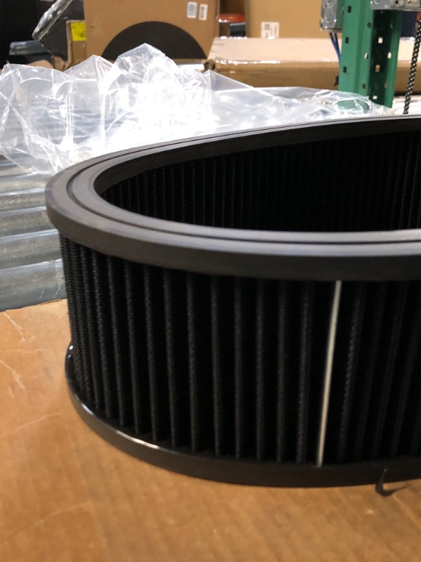 Photo 3 of 1 PC SHLPDFM Black 14" X 4"Air Filter Element Round High Flow Washable & Reusable Round Air Filter