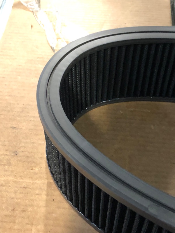 Photo 2 of 1 PC SHLPDFM Black 14" X 4"Air Filter Element Round High Flow Washable & Reusable Round Air Filter